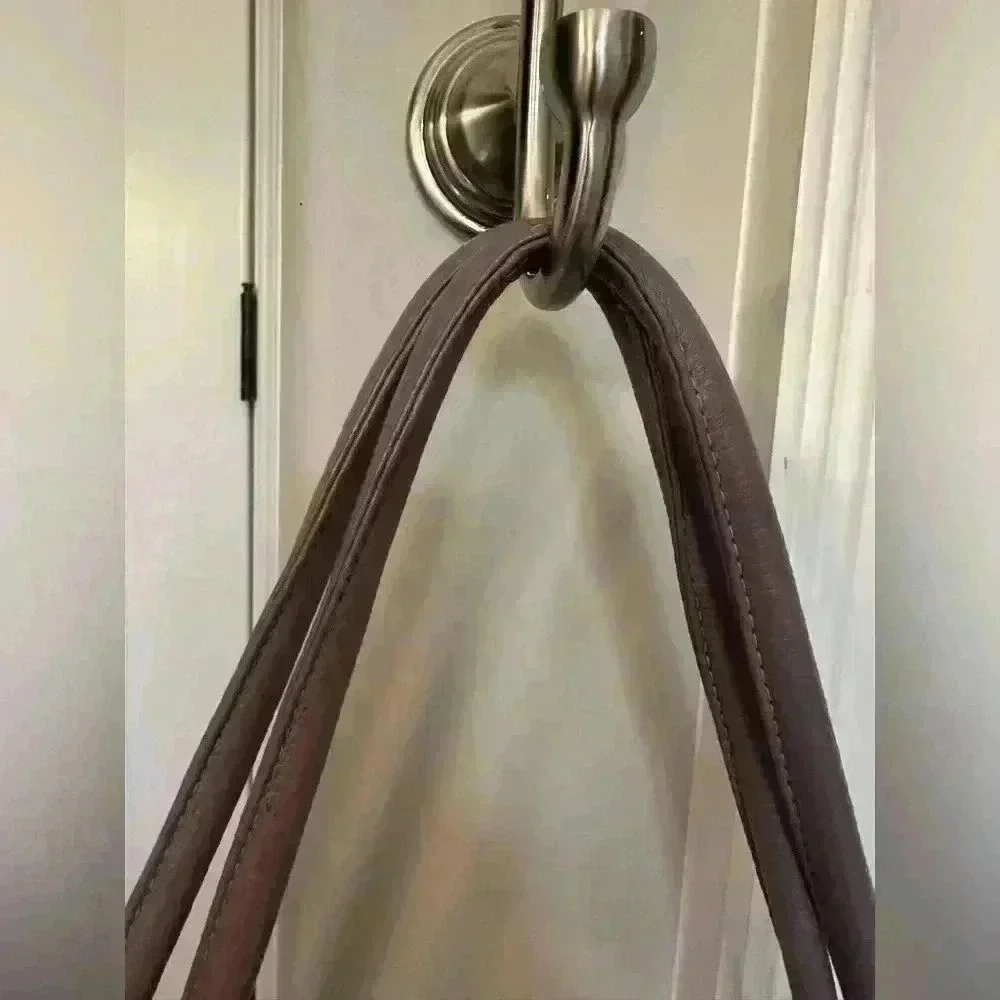 HOBO International Purple Lilac Pebble Leather Handbag Silver Hardware Pockets